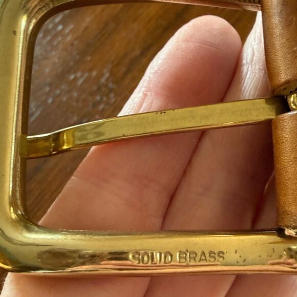 Vintage Lands End Leather Woven Belt Size 34 main image 6